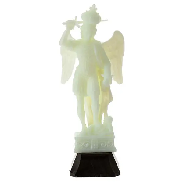 Statue Saint Michel victorieux plastique fluorescent 16 cm