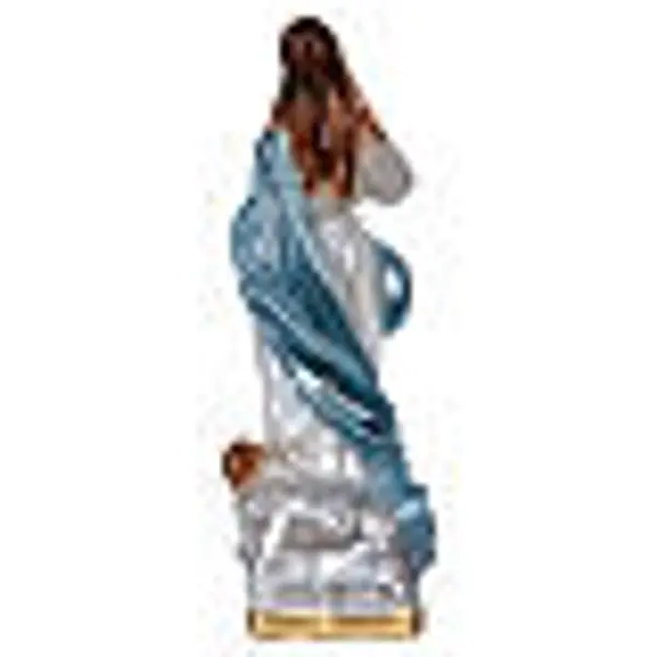 Statue en plâtre nacré Vierge avec anges 20 cm