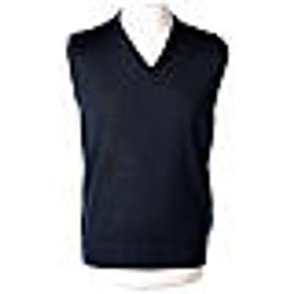 Pull sans manches prêtre bleu jersey simple 50% acrylique 50% laine mérinos In Primis