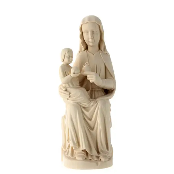 Vierge de Mariazell assise bois Val Gardena naturel