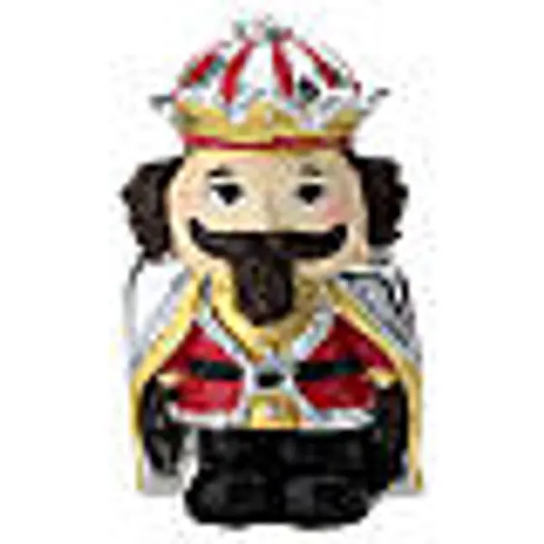 Statuette casse-noisette décorations argentées et rouges 7 cm Bagutta