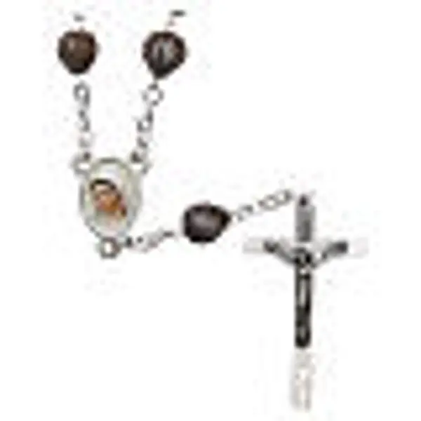 Chapelet de Medjugorje Larmes de Job chaîne croix 4x2 cm