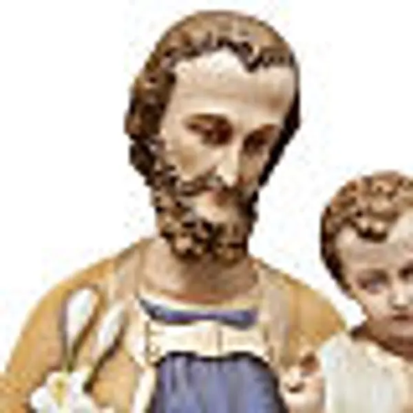 St Joseph à l'enfant 130 cm fibre de verre peinte