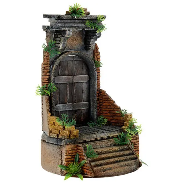 Entrée avec marches 10-12 cm crèche napolitaine 28x18 cm