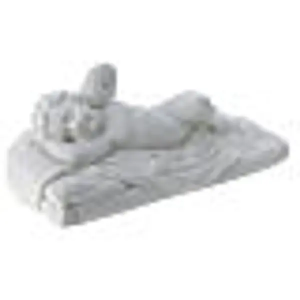 Angelot couché 32 cm marbre blanc