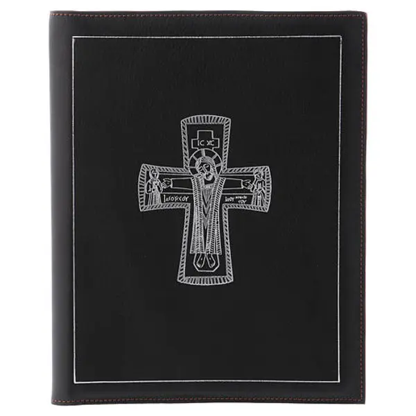 Couverture pour rite format A5 noir croix romaine argentée Bethléem