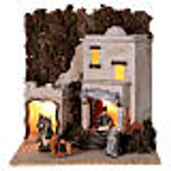 Village arabe (F) santons terre cuite animaux 8 cm crèche napolitaine 35x35x35 cm