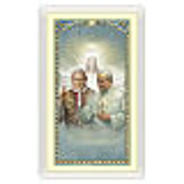 Image dévotion Prière Remerciement Pape Jean XXIII et Paul II ITA 10x5 cm