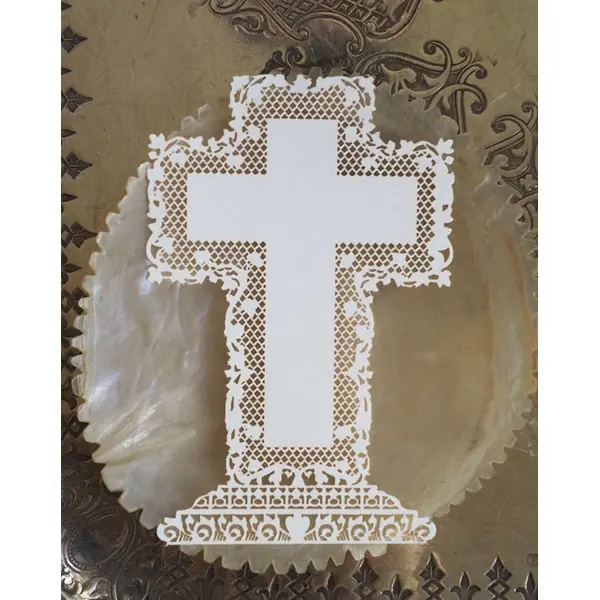 Signet dentelle - Croix d'amour