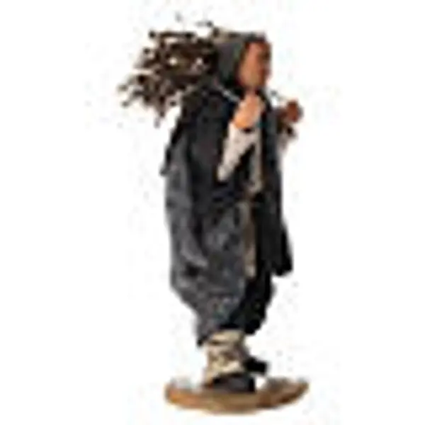 Homme portant des bûches 20 cm crèche napolitaine en terre cuite