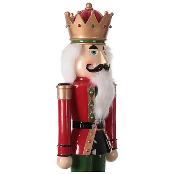 Roi casse-noisette rouge et vert 95 cm résine
