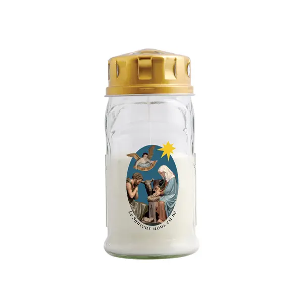 Veilleuse votive Nativité V65 - Durée 42h usage intérieur et extérieur
