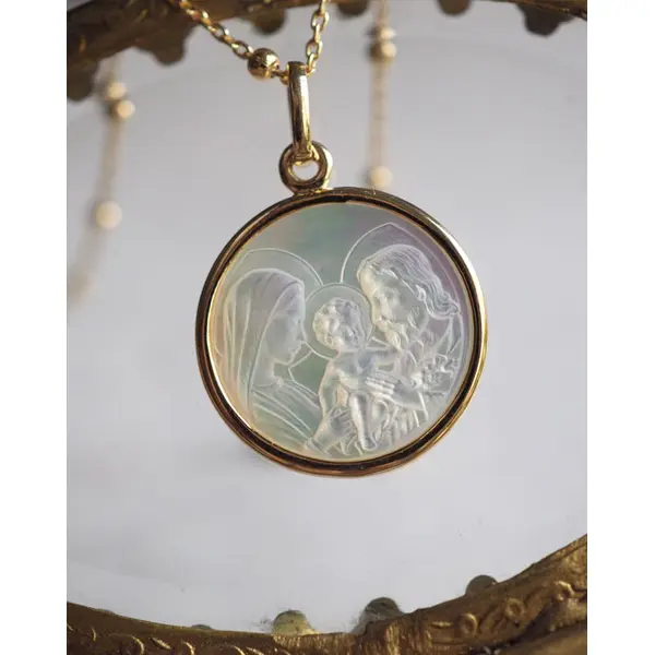 Médaille Sancta Familia 16mm | Or 18 carats