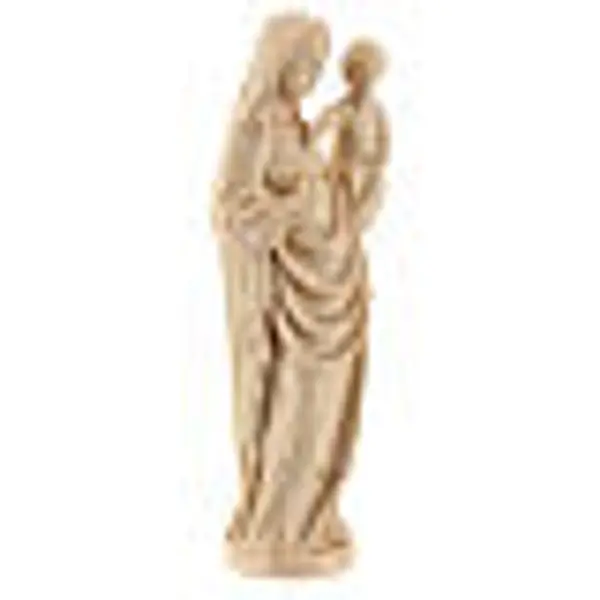 Vierge à l'enfant style gothique 25cm bois Valgardena naturel ciré