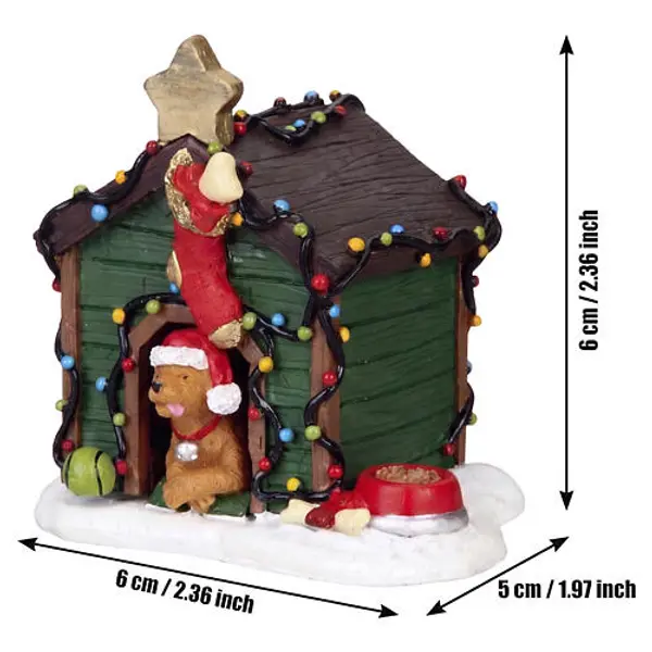 Decorated Light Doghouse figurine Lemax Vail Village 6x6x5 cm - 02808