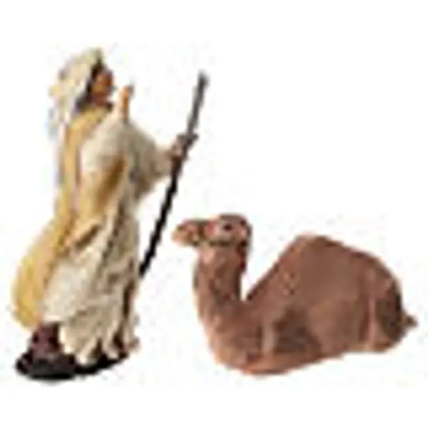 Chamelier et chameau assis 6 cm crèche Napolitaine