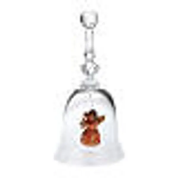 Clochette en cristal avec ange en bois