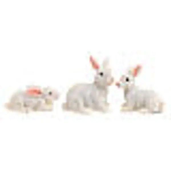 Set lapins blancs résine 3 pcs crèche 10 cm