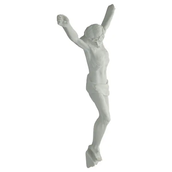 Corps du Christ marbre blanc extérieur 50 cm