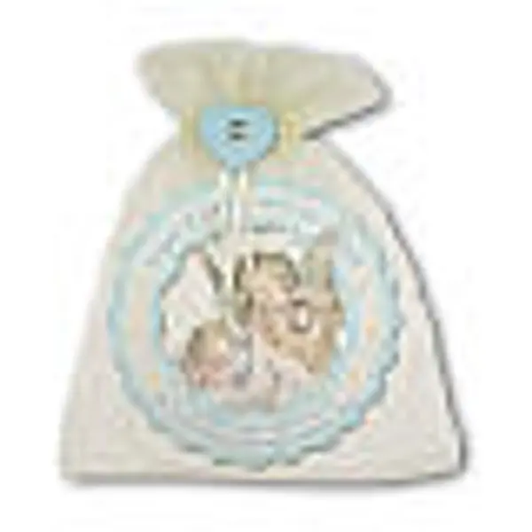 Médaillon bleu ciel pour berceau Ange de Dieu 12x12 cm