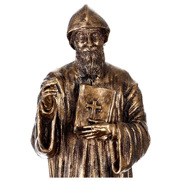 Statue Saint Charbel en résine patinée bronze 40 cm