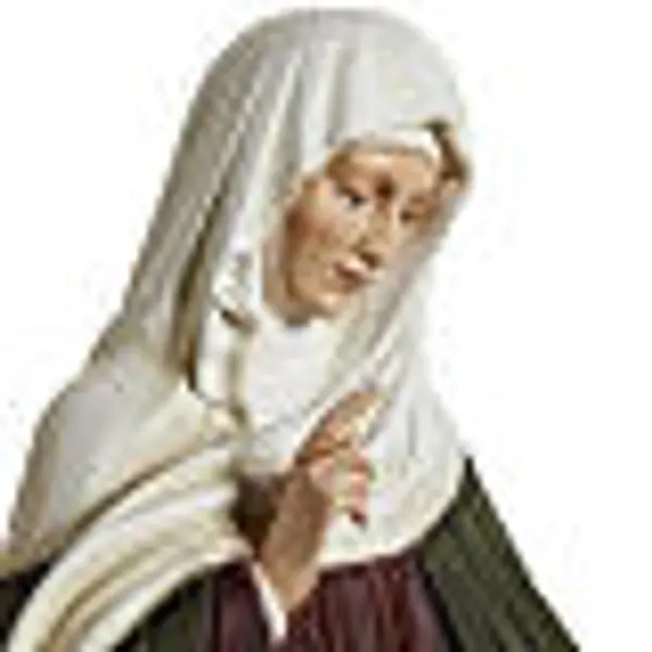 Statue Sainte Anne marbre 80cm peinte