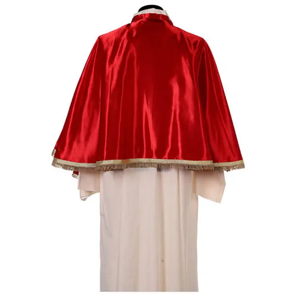 Pèlerine pour confrérie 100% polyester satin rouge