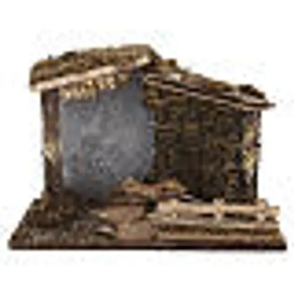 Cabane rustique pour crèche en carton, liège et mousse 25x35x20 cm pour crèches 10-12 cm