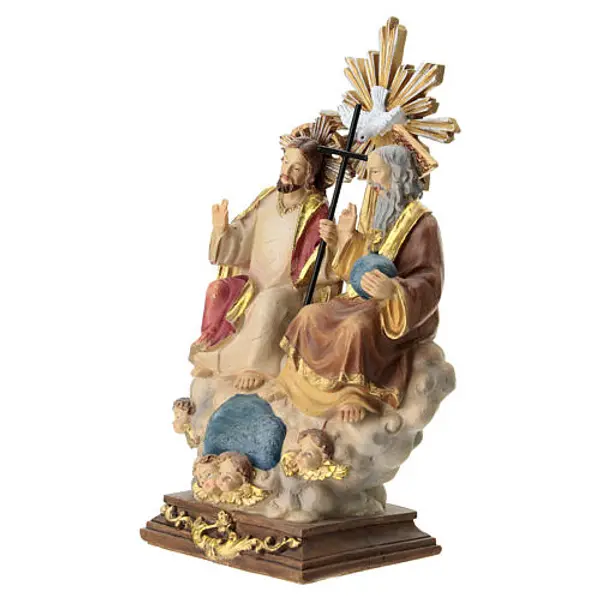 Sainte Trinité statue résine colorée 20x10x8 cm