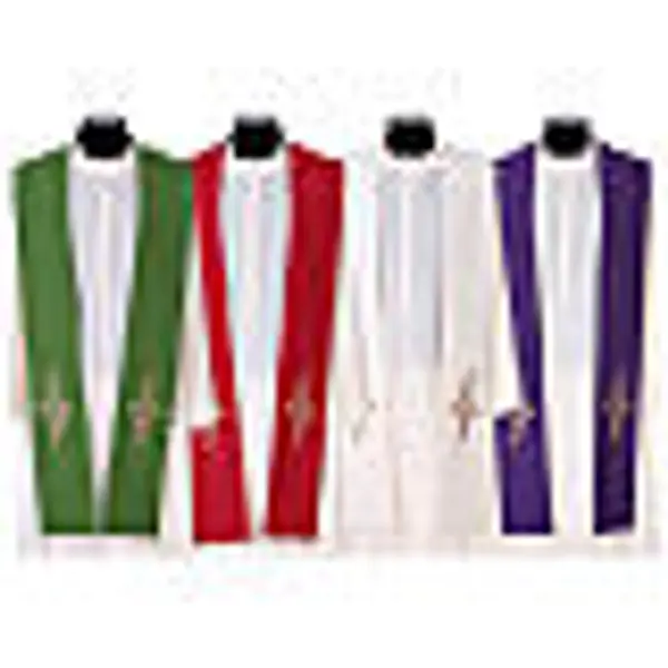 Étole toile polyester double croix multicolore