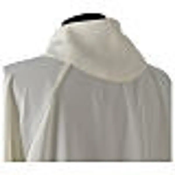 Aube ivoire microfibre polyester évasée avec fausse capuche