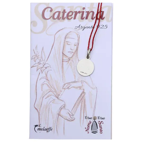 Médaille Ste Catherine de Sienne argent 925 rhodié 10 mm