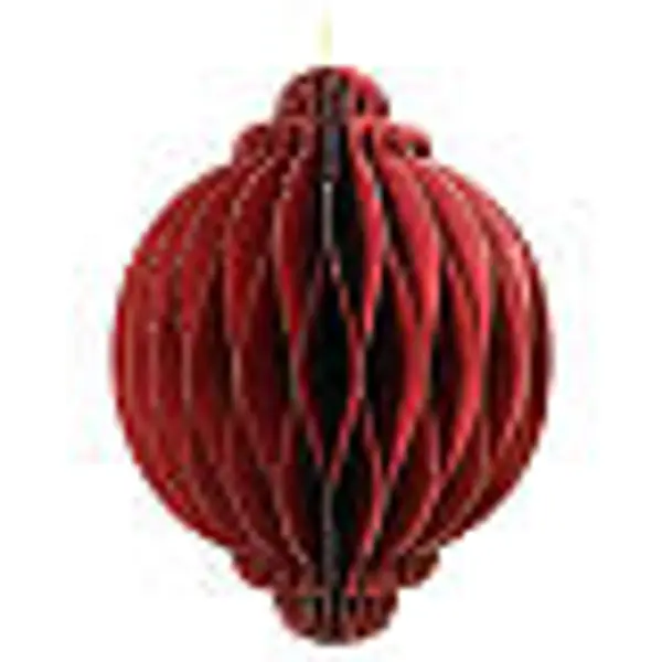 Décoration à suspendre en forme d'oignon rouge en papier 100% FSC 20x15 cm