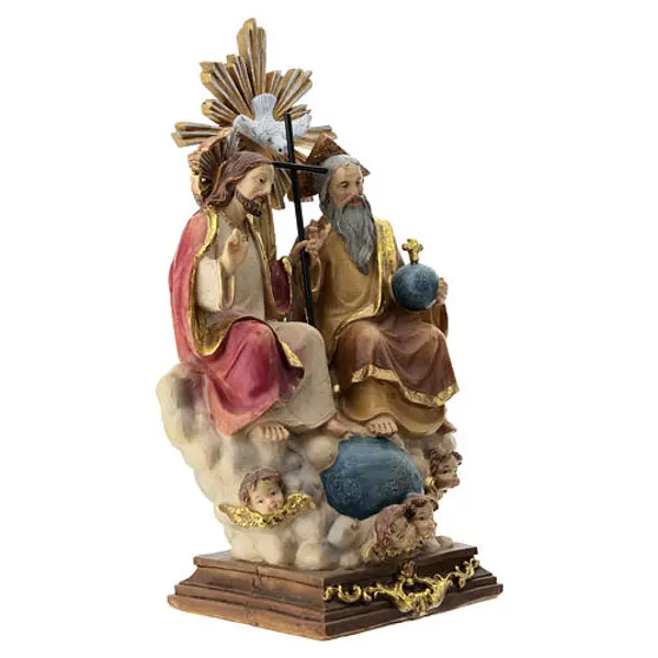 Sainte Trinité statue résine colorée 20x10x8 cm