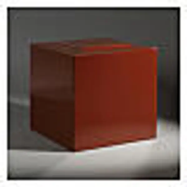 Urne funéraire cube à bossage laqué rouge brillant 5L
