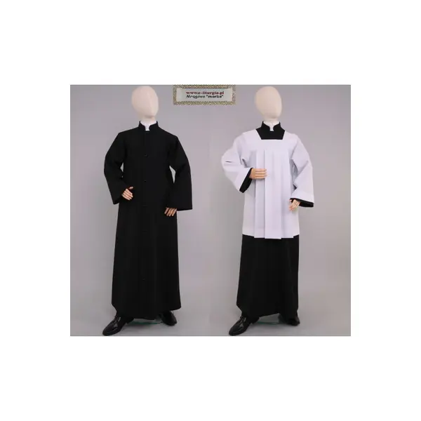 Soutane noire pour lecteurs et servants d’autel MS/cza + surplis
