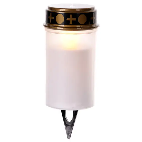 Veilleuse votive blanche LED avec piquet 60 jrs