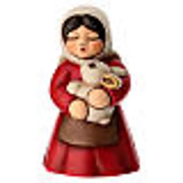 Paysanne avec lapin THUN pour Crèche Classique rouge