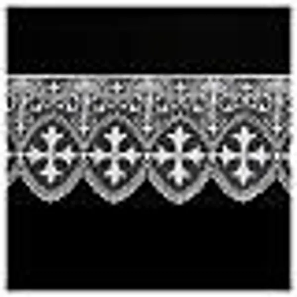 Dentelle blanche macramé croix lys 16 cm euros/m