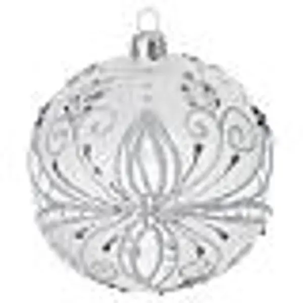 Boule de Noël verre soufflé décorations argent et gris 100 mm