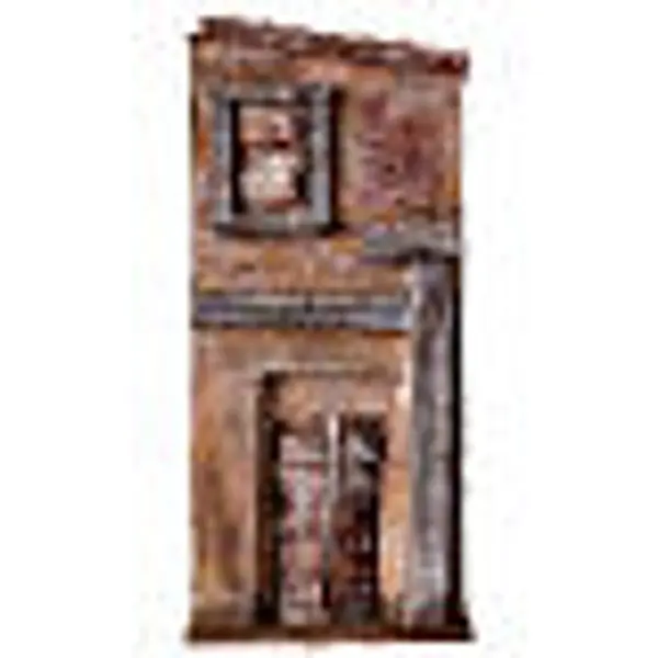 Façade porte centrale fenêtre gauche pour crèche 9 cm 32x15x5 cm