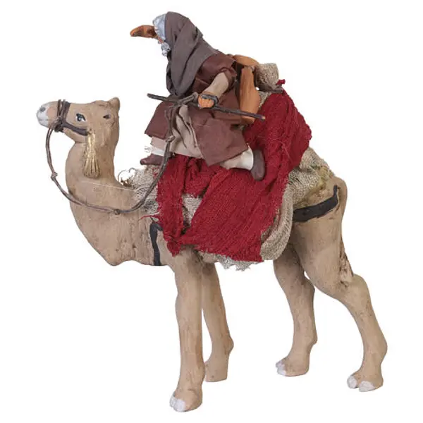 Homme sur chameau terre cuite crèche napolitaine 12 cm
