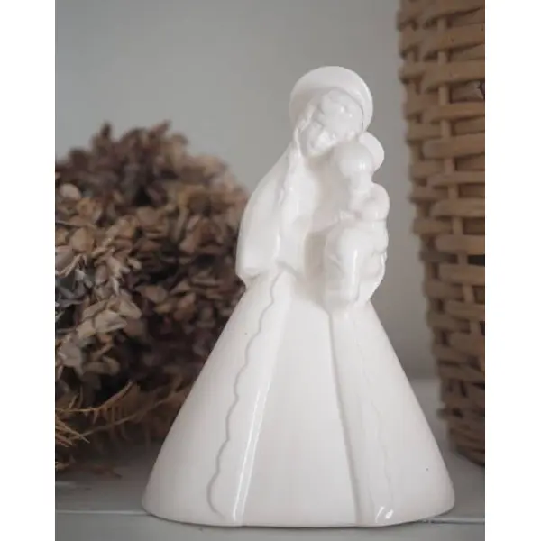 Statue Vierge à l'enfant - faïence française