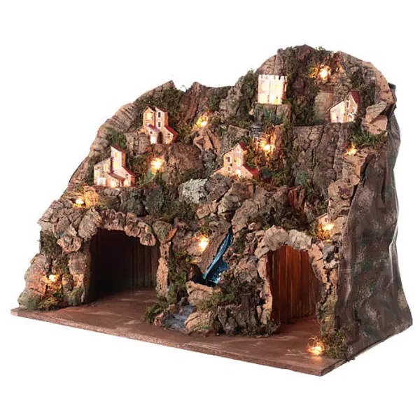 Décor avec ruisseau 60x35x50 cm pour crèche de 10-12 cm
