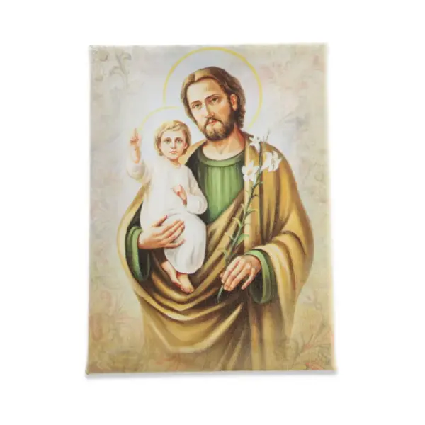 Cadre de Saint Joseph sur toile imprimée 13x18cm