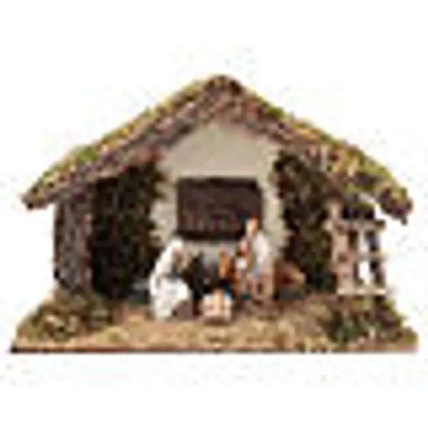 Cabane avec fenêtre et escalier 35x15x25 cm crèche 8-10 cm