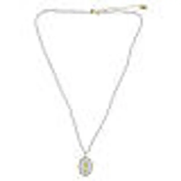 Collier perles cristal 3 mm Amen laiton doré émail blanc zircons blancs