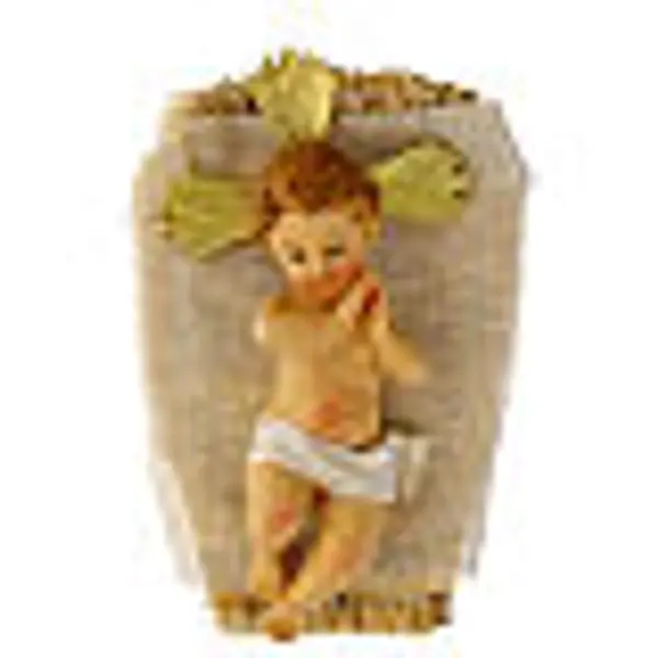 Enfant Jésus avec auréole et berceau 20 cm