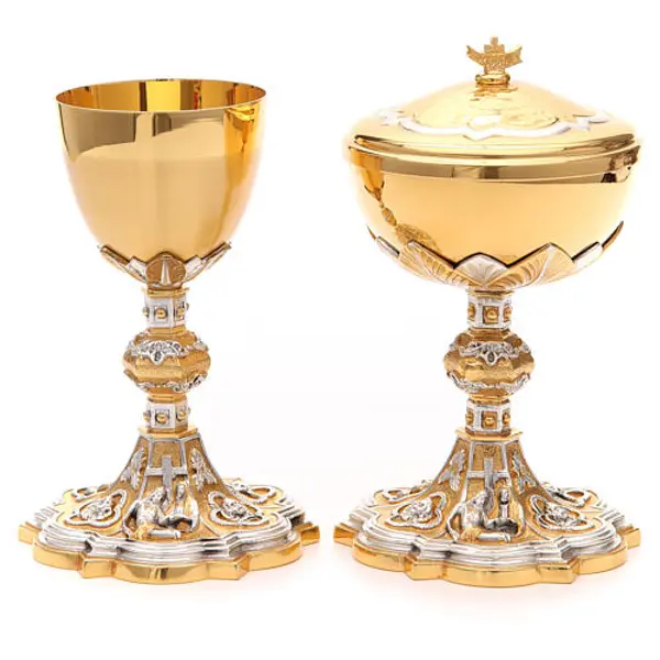 Calice et ciboire laiton Pietà