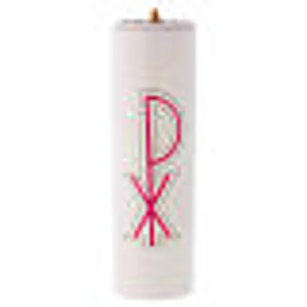 Bougie à cire liquide avec cartouche Chi-Rho 25 cm